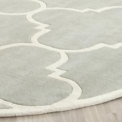 CHATHAM, GREY / IVORY, 5' X 5' Round, Area Rug, CHT730E-5R