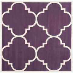 CHATHAM, PURPLE / IVORY, 8'-9" X 8'-9" Square, Area Rug, CHT730F-9SQ