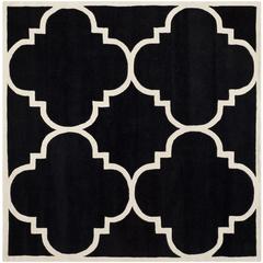 CHATHAM, BLACK / IVORY, 8'-9" X 8'-9" Square, Area Rug, CHT730K-9SQ