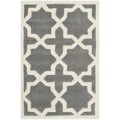 CHATHAM, DARK GREY / IVORY, 3' X 5', Area Rug, CHT732D-3
