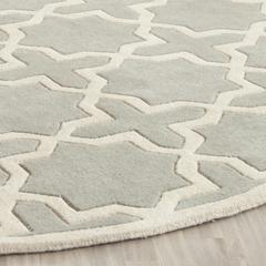 CHATHAM, GREY / IVORY, 5' X 5' Round, Area Rug, CHT732E-5R