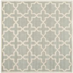 CHATHAM, GREY / IVORY, 5' X 5' Square, Area Rug, CHT732E-5SQ