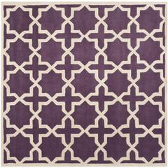 CHATHAM, PURPLE / IVORY, 8'-9" X 8'-9" Square, Area Rug, CHT732F-9SQ
