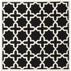CHATHAM, BLACK / IVORY, 8'-9" X 8'-9" Square, Area Rug, CHT732K-9SQ