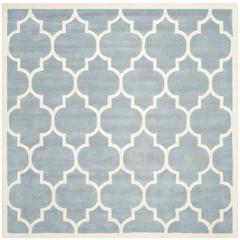 CHATHAM, BLUE / IVORY, 5' X 5' Square, Area Rug, CHT733B-5SQ