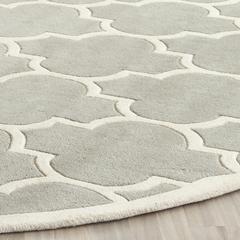 CHATHAM, GREY / IVORY, 5' X 5' Round, Area Rug, CHT733E-5R