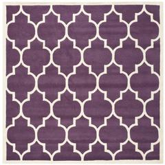 CHATHAM, PURPLE / IVORY, 7' X 7' Square, Area Rug, CHT733F-7SQ