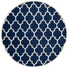 CHATHAM, DARK BLUE / IVORY, 7' X 7' Round, Area Rug, CHT734C-7R