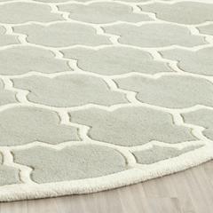 CHATHAM, GREY / IVORY, 5' X 5' Round, Area Rug, CHT734E-5R