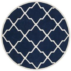 CHATHAM, DARK BLUE / IVORY, 7' X 7' Round, Area Rug, CHT735C-7R