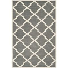CHATHAM, DARK GREY / IVORY, 5' X 8', Area Rug, CHT735D-5