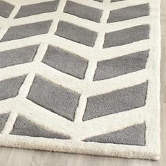 CHATHAM, DARK GREY / IVORY, 6' X 9', Area Rug, CHT746D-6