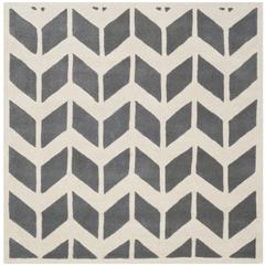 CHATHAM, DARK GREY / IVORY, 5' X 5' Square, Area Rug, CHT746D-5SQ