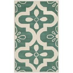 CHATHAM, TEAL / IVORY, 4' X 6', Area Rug, CHT751T-4