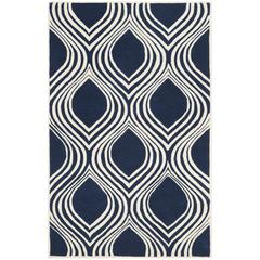 CHATHAM, DARK BLUE / IVORY, 5' X 8', Area Rug, CHT758C-5