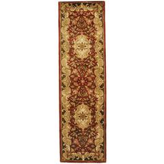 CLASSIC, RUST / GREEN, 2'-3" X 12', Area Rug