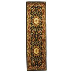 CLASSIC, BLACK / GREEN, 2'-3" X 12', Area Rug