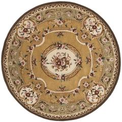 CLASSIC, LIGHT GOLD / GREEN, 6' X 6' Round, Area Rug