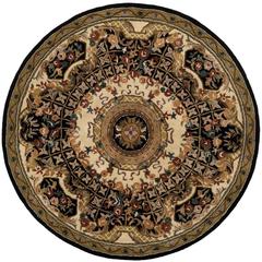 CLASSIC, BLACK / GOLD, 6' X 6' Round, Area Rug, CL304A-6R