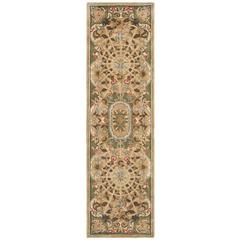 CLASSIC, TOUPE / LIGHT GREEN, 2'-3" X 12', Area Rug