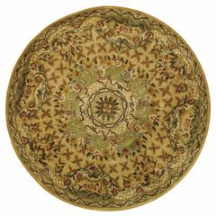 CLASSIC, TOUPE / LIGHT GREEN, 6' X 6' Round, Area Rug