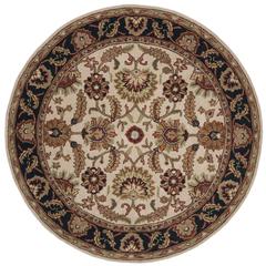 CLASSIC, IVORY / NAVY, 6' X 6' Round, Area Rug