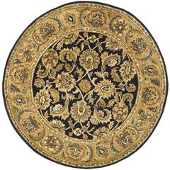 CLASSIC, BLACK / GOLD, 5' X 5' Round, Area Rug, CL758B-5R