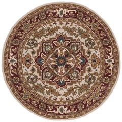 CLASSIC, LIGHT GOLD / RED, 6' X 6' Round, Area Rug