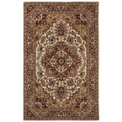 CLASSIC, LIGHT GOLD / RED, 5' X 8', Area Rug