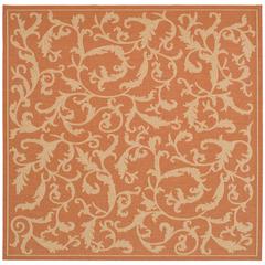 COURTYARD, TERRACOTTA/NATURAL, 7'-10" X 7'-10" Square, Area Rug, CY2653-3202-8SQ