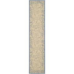 COURTYARD, NATURAL / BLUE, 2'-3" X 10', Area Rug, CY2665-3101-210