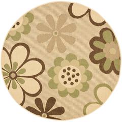 COURTYARD, NATURAL BROWN / OLIVE, 6'-7" X 6'-7" Round, Area Rug, CY4035A-7R