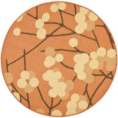 COURTYARD, TERRA NATURAL / BROWN, 6'-7" X 6'-7" Round, Area Rug, CY4037C-7R