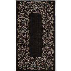 COURTYARD, BLACK / BEIGE, 2'-7" X 5', Area Rug, CY5139D-3