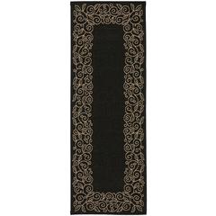 COURTYARD, BLACK / BEIGE, 2'-7" X 8'-2", Area Rug, CY5139D-38