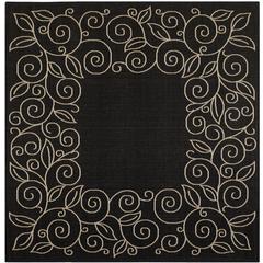 COURTYARD, BLACK / BEIGE, 7'-10" X 7'-10" Square, Area Rug, CY5139D-8SQ