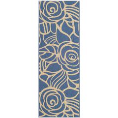 COURTYARD, BLUE / BEIGE, 2'-3" X 12', Area Rug, CY5141C-212
