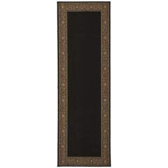 COURTYARD, BLACK / COFFEE, 2'-3" X 12', Area Rug
