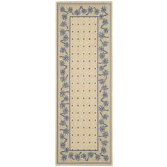 COURTYARD, IVORY / BLUE, 2'-7" X 8'-2", Area Rug
