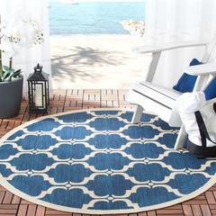 COURTYARD, NAVY / BEIGE, 5'-3" X 5'-3" Round, Area Rug, CY6009-268-5R