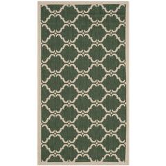 COURTYARD, DARK GREEN / BEIGE, 2'-7" X 5', Area Rug