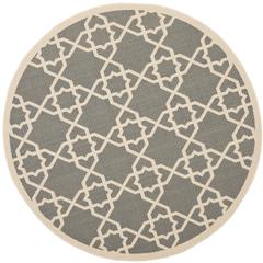 COURTYARD, GREY / BEIGE, 7'-10" X 7'-10" Round, Area Rug, CY6032-246-8R