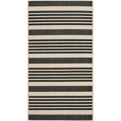 COURTYARD, BLACK / BONE, 2'-7" X 5', Area Rug, CY6062-216-3