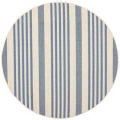 COURTYARD, BEIGE / BLUE, 6'-7" X 6'-7" Round, Area Rug, CY6062-233-7R