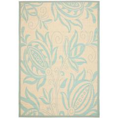 COURTYARD, CREAM / AQUA, 5'-3" X 7'-7", Area Rug, CY6109-15-5