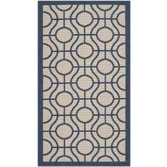 COURTYARD, BEIGE / NAVY, 2'-7" X 5', Area Rug, CY6115-258-3