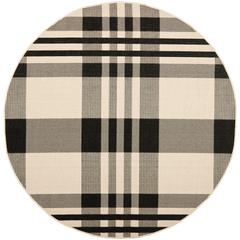 COURTYARD, BLACK / BONE, 6'-7" X 6'-7" Round, Area Rug, CY6201-216-7R