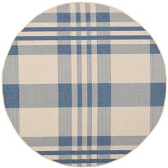 COURTYARD, BEIGE / BLUE, 6'-7" X 6'-7" Round, Area Rug, CY6201-233-7R