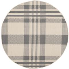 COURTYARD, GREY / BONE, 6'-7" X 6'-7" Round, Area Rug, CY6201-236-7R