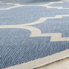 COURTYARD, BLUE / BEIGE, 5'-3" X 5'-3" Round, Area Rug, CY6243-243-5R